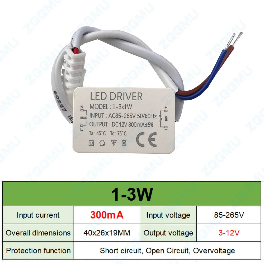 transformateur led blanc moderne adhésif 12w 20w 30w câble connecteurs protection courts circuits
