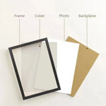 cadre photo moderne minimaliste noir blanc bois acrylique clips ressort accrochage mural photo 21x30