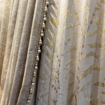 rideau occultant beige doré motif floral brodé classique décoratives