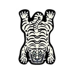tapis orange tigre stylisé moderne antidérapant polyester velouté graphique salon chambre
