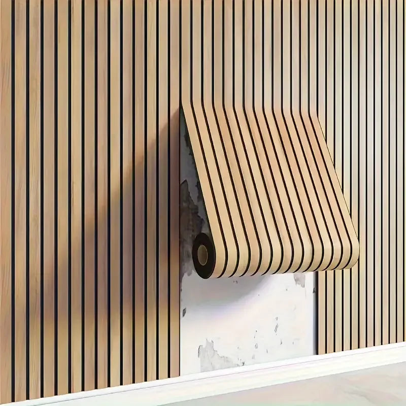 papier peint moderne rayures verticales beige clair noir adhésif pvc opaque décoration mur 300cm