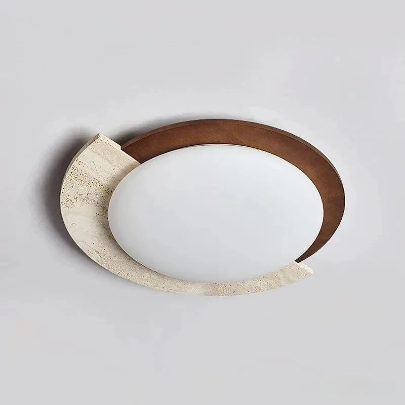 plafonnier moderne pierre polie marron texture granulée éclairage led cuisine chambre salle manger entree