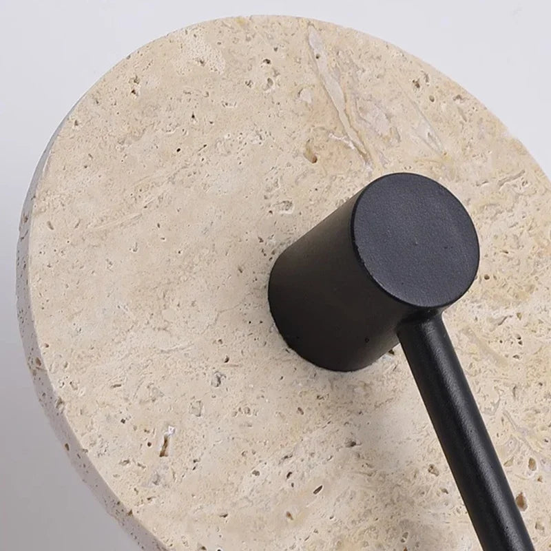 applique murale led moderne minimaliste noir beige texture marbrée éclairage quotidien fixé mur discoiles