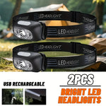 lampe frontale led rechargeable camping usb noir ajustable ipx4 waterproof jogging