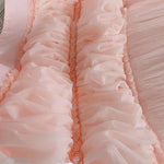 rideau rose clair ruché brodé semi transparent classique romantique maison