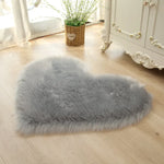 tapis peluche coeur rouge gris violet bleu moderne doux 50x60cm maison décoration chambre salon