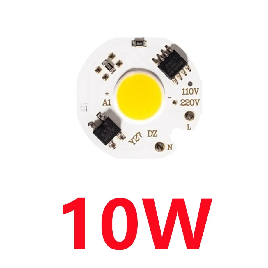 ampoule led chip cob 10w 20w 30w 50w blanc blanc chaud smart ic ac