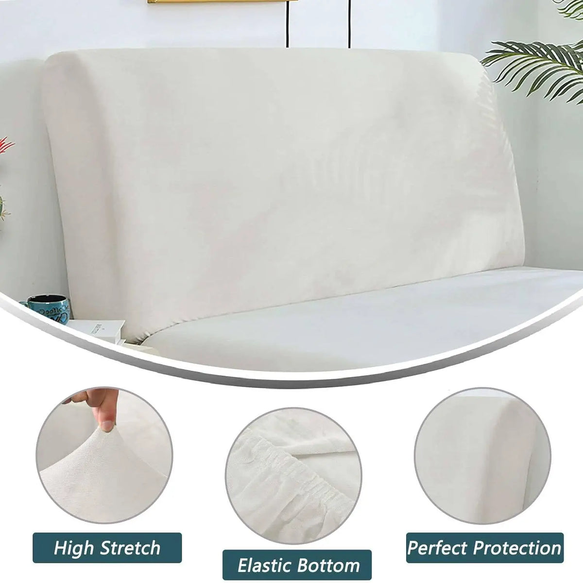 couvre tête lit velours beige moderne adhésif protection chambre maison 200cm