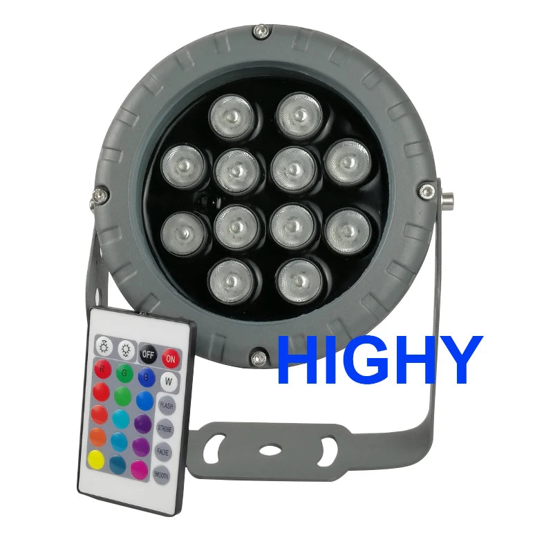projecteur led gris moderne télécommande ip65 certifié rohs ccc 12w 85 265v