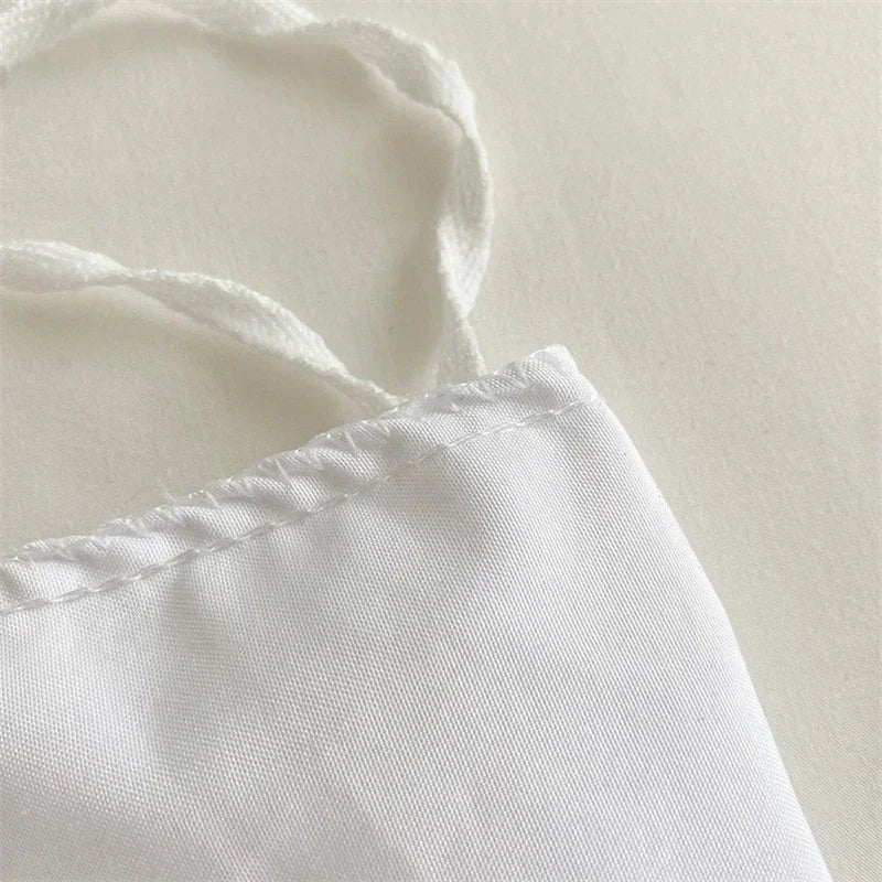 parure lit blanche housse couette satinée plissée moderne élégante fermeture éclair