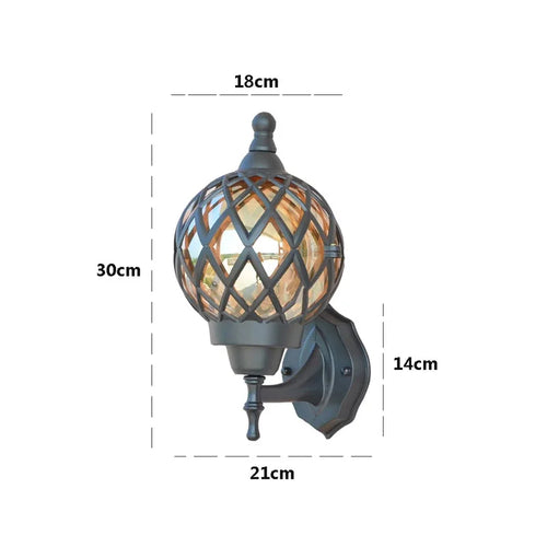 lampe murale classique noir doré grille géométrique salle manger chambre entrée étude