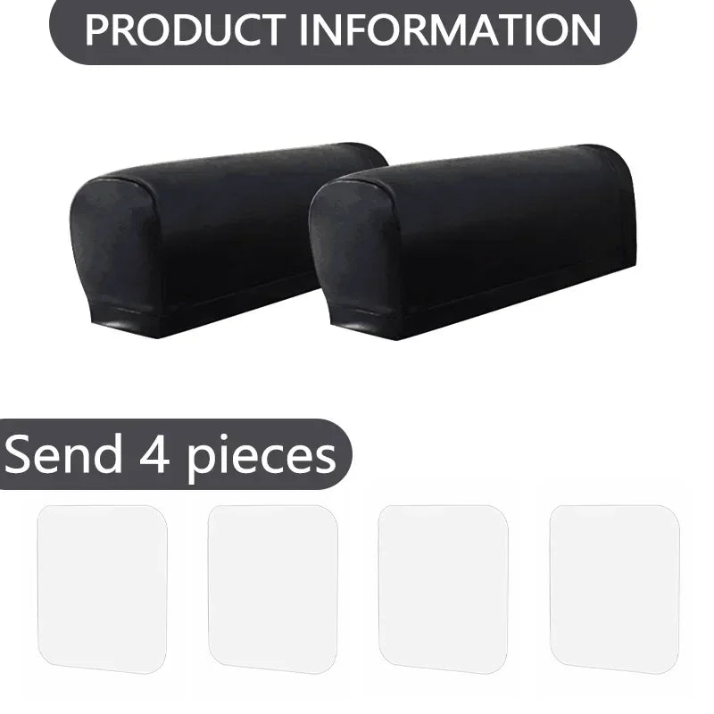 protège accoudoirs fauteuil noir gris simili cuir moderne adhésif waterproof couverture sofa chaise canapé