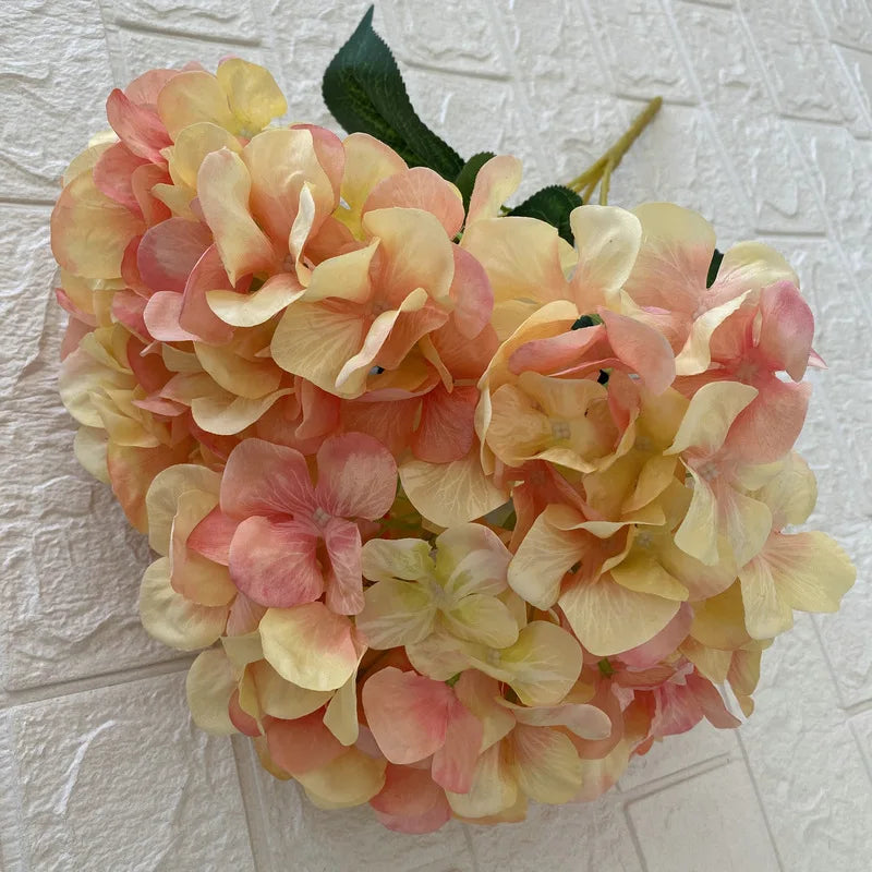 bouquet artificiel hortensias soie bleu blanc rose naturel décoration maison extérieur