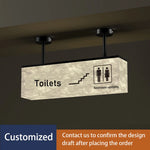 panneau indicateur lumineux led moderne toilets pictogrammes grunge beige noir minimaliste