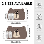 tapis bain caoutchouc antidérapant ours lion motifs animaux marron moderne 40x60cm 50x80cm
