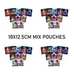 pochette plastique opaque dessin animé sac rangement biscuits épices fermeture éclair motif multicolore