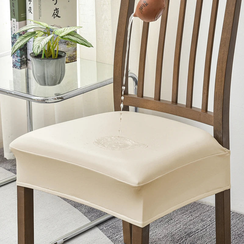 coussin chaise moderne noir uni imperméable adhésif lavable amovible polyester spandex cuisine banquet salon