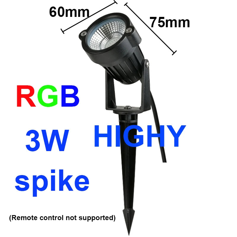 projecteur solaire led rgb ip65 moderne piquet cable noir abs