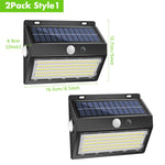 lampe solaire murale 130 led ip65 waterproof noir moderne