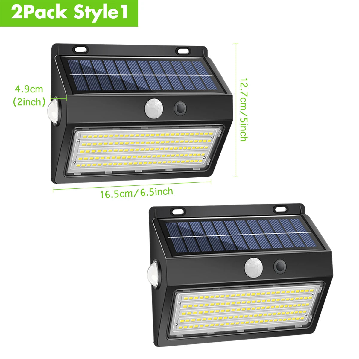 lampe solaire murale 130 led ip65 waterproof noir moderne