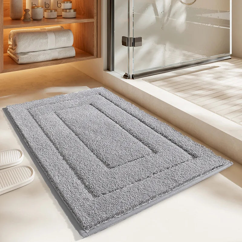 tapis bain microfibre beige blanc bleu marine gris doux rectangulaire absorbant antidérapant moderne