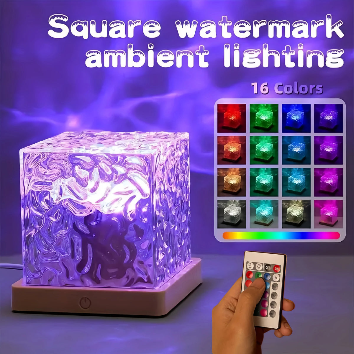 lampe table led 16 couleurs ondulation vague transparente moderne télécommande tactile