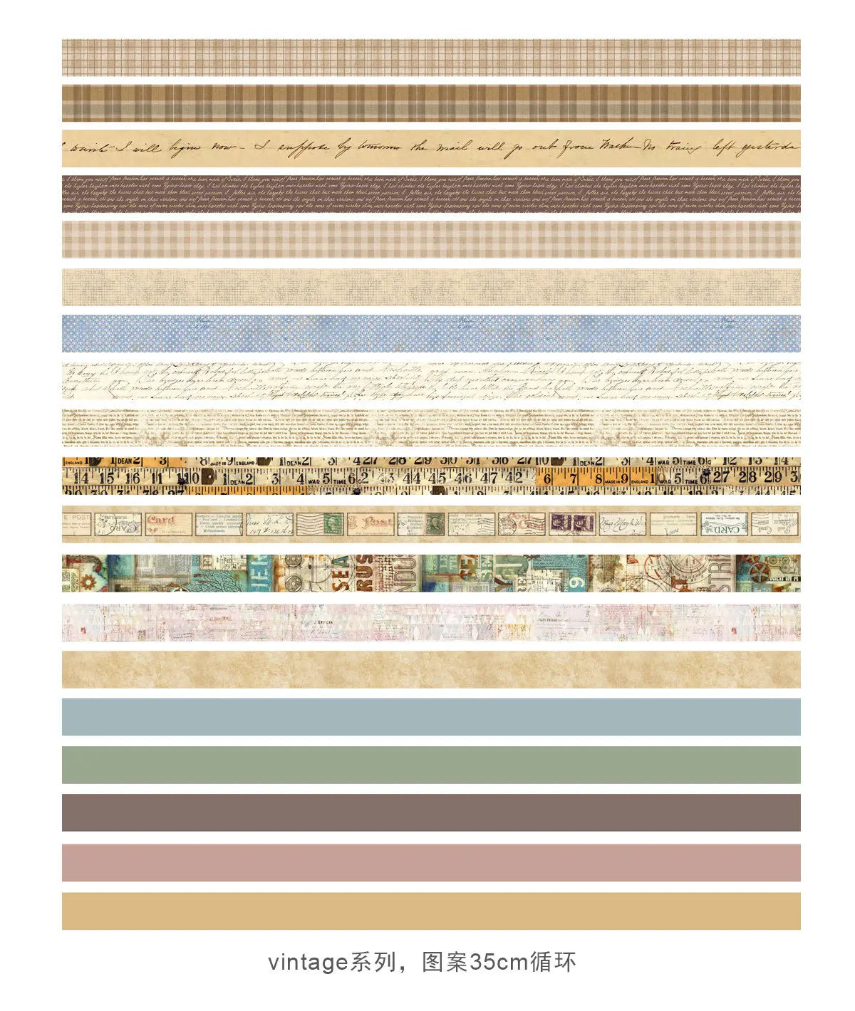 rubans adhésifs décoratifs vintage motifs floraux textes géométriques couleurs variées kawaii 35cm