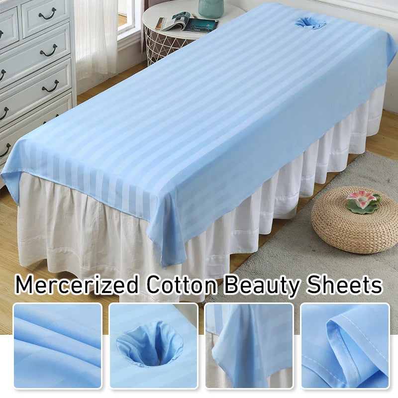 drap massage rayures horizontales blanc rose bleu gris marron moderne coton polyester adultes lit