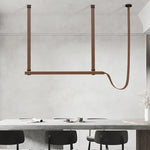 suspension lumineuse moderne marron clair lisse clips câbles 100cm 120cm lumière chaude neutre