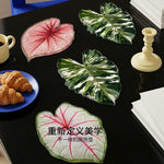 coasters feuilles tropicales vert blanc rose moderne respectueux environnement set 4pcs 5pcs