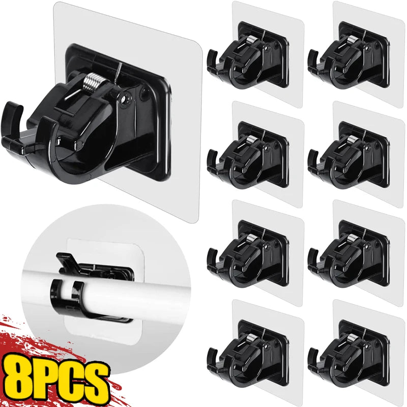supports murals adhésifs tiges noires transparents modernes fonctionnels plats lisses