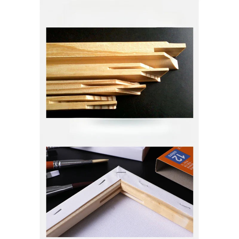 toile peinte blanc texture tissée moderne cadre bois fixation pack pièces