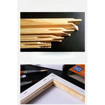 toile peinte blanc texture tissée moderne cadre bois fixation pack pièces
