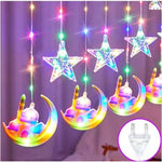 guirlande lumineuse multicolore mosaïque étoiles lunes mosquée décoration aïd intérieur extérieur