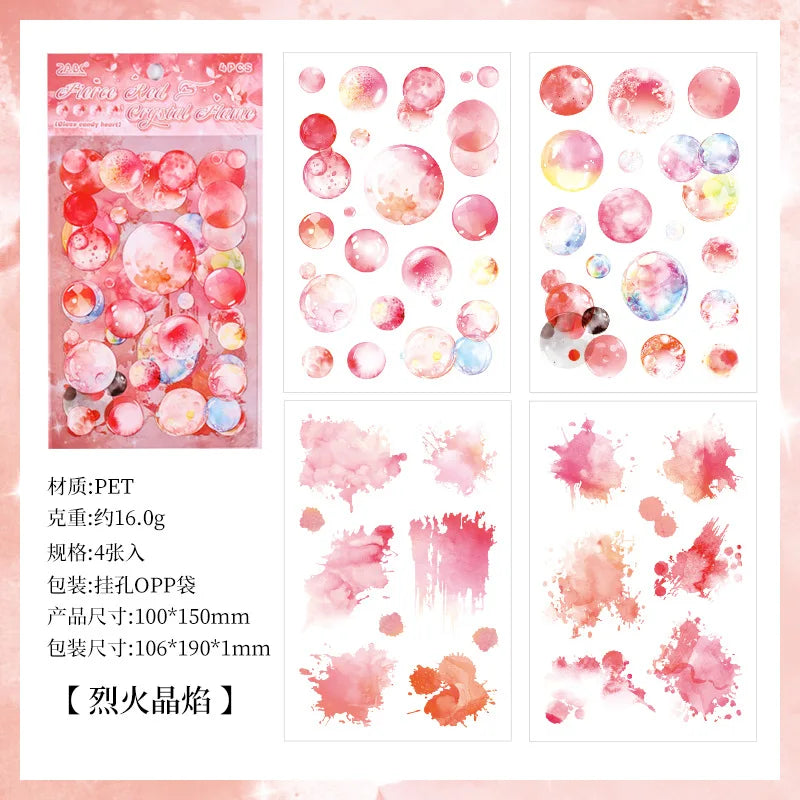 sticker bulle marbré moderne vert bleu rose orange jaune blanc décoratif adhésif transparent portables