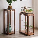 support plantes bois naturel moderne vase plante aquarium poissons finition brillante marron clair minimaliste