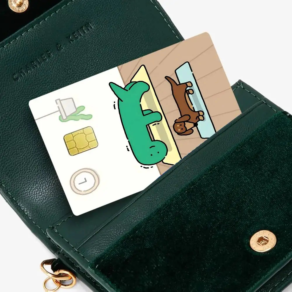 protection carte bancaire autocollant dessin animé crocodile motifs abstraits waterprooche réutilisable