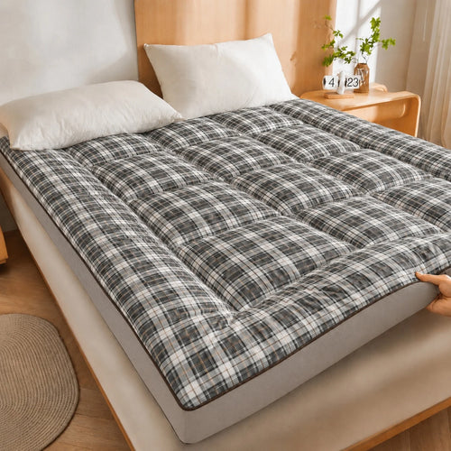 surmatelas matelassé épais motif carreaux écossais doux respirant anti acariens lit salon