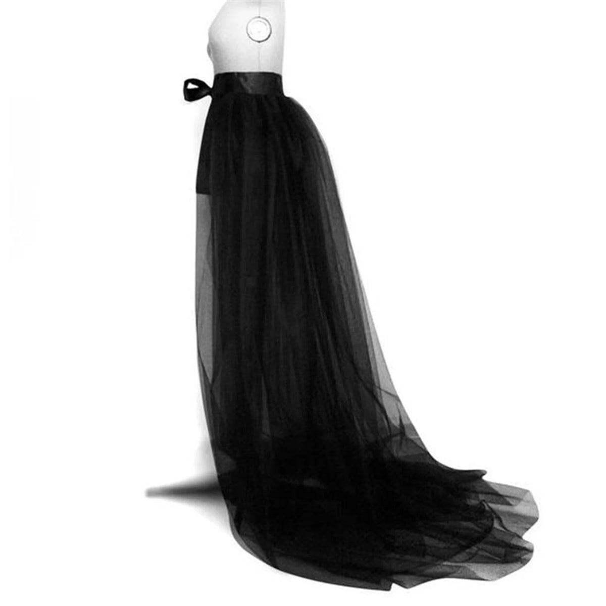jupe tulle longue femme blanc noir élégante décontractée dentelle transparente soirée cosplay