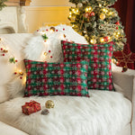 décoration intérieure coussin carreaux écossais vert rouge blanc traditionnels 45x45cm farmhouse