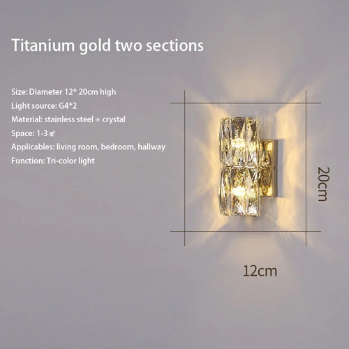 applique murale led cristal moderne transparente argentée luminaire décoration intérieur chambre salon luxe