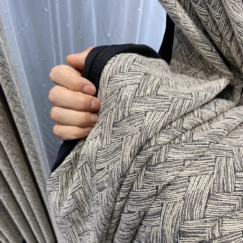 rideau moderne polyester beige rayures diagonales résistant l’eau maison opacité
