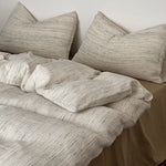 Housse de couette et taies d'oreiller vintage en blanc