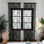 rideaux broderie florale transparent blanc vert rose orange classique polyester chambre salon