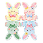serviettes papier jetables forme lapin pâques printemps enfantins motifs visages lapins aquarelle festiveDecoration