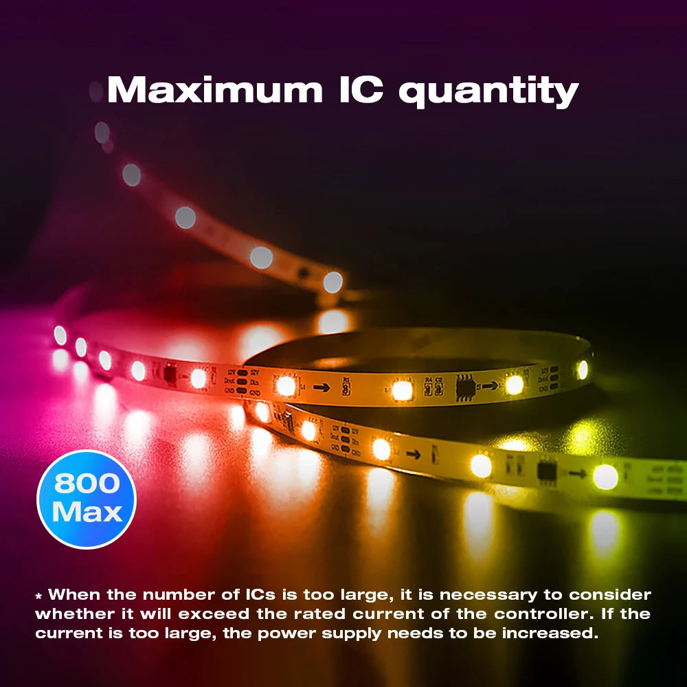 contrôleur led wifi app blanc moderne 270w 5060hz 524v 30m led strip abs