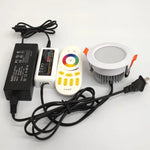 Spot LED moderne 12W RGBW télécommande câble alimentation blanc grille aluminium