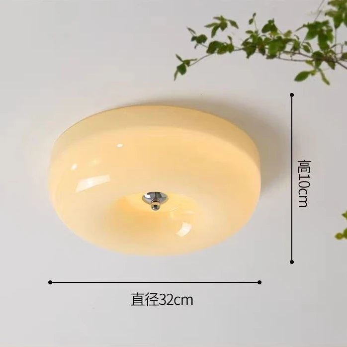 plafonnier moderne verre blanc beige acier inoxydable lumière led neutre chaude blanche