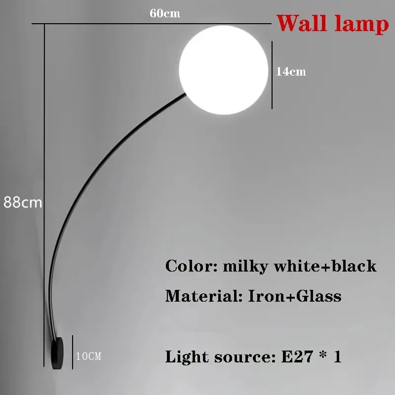 lampe poser moderne dorée lampe verre blanc sphérique éclairage chambre salon minimaliste led adaptable