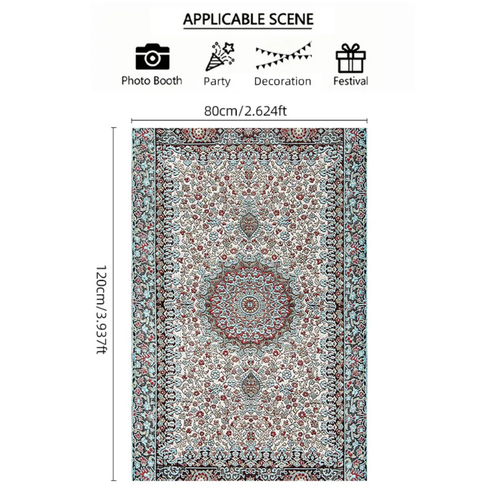 tapis prière islamique ornements géométriques motifs floraux calligraphie arabe polyester antidérapant voyage intérieur